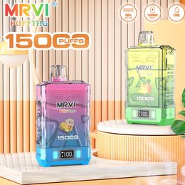 Original MRVI Puffing 15000 vaper 12K Puffs Disposable Vape Authentic Elf Box Vapers Mesh Coil Rechargeable Electronic Cigarettes With lanyard display screen