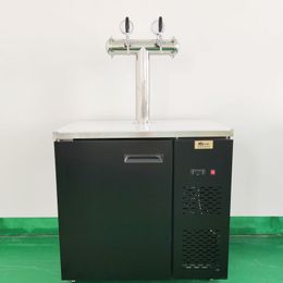 The price is for reference only 2-head air-cooled elegant black commercial beer wall refrigeration and preservation T-shaped air-cooled machine can be Customised