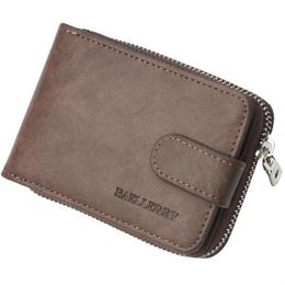 Wallets Baellerry Card Holder Wallet For Men Short Zipper Multi Slots Leather Coin Purse Male Small Cash Money Bag Walet249S