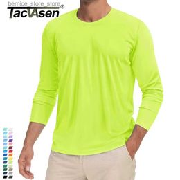Men's Polos TACVASEN Summer UPF50+ Sun Protection Performance T-shirts Mens Long Sleeve Quick Dry Sports Hiking Gym Running T-shirt Tee Tops Q231215