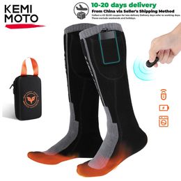 Sports Socks Heated Remote Control Motorcycle Electric Heating Rechargeable Battery Winter Thermal Thick Stockings Men Women 231215