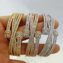 Bangle GODKI Maxi Size Crossover 3 Colours Bracelet Bangle For Women Wedding Party Zircon Crystal Engagement DUBAI Bridal Jewellery Gifts 231214