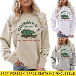 Amazon Cross Border Griswold's Christmas Tree Letter Round Neck Long Sleeve Christmas Large Women's Sweater Wholesale