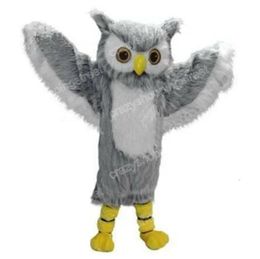 Christmas Grey Owl Mascot Costume Cartoon Character Outfits Halloween Carnival Dress Suits Adult Size Birthday Party Outdoor Outfit