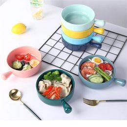 Bowls Handle Bowl Imitation Porcelain High Temperatyre Resistant Single Nordic Tableware Commercial Creative Kitchen Set