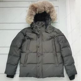 Designer Mens piumino parka thich Canada inverno caldo cappotti con cappuccio outwear Pelliccia Moda parka giacca con cerniera S-2XL O5cd #