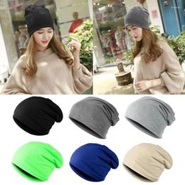 Berets 1PC Warm Winter Woollen Cap Unisex Crimping Knitted Hat Solid Colour Comfortable Bennie Gift