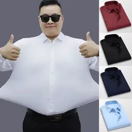 Men's Dress Shirts White Business Shirt Autumn Long Sleeve Leisure Plus Size Big 8XL Patchwork Black Yellow Social