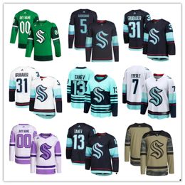 CUSTOM Seattle Custom Kraken Hockey Jerseys 44 Jaycob Megna 4 Justin Schultz 30 Martin Jones 52 Tye Kartye 57 Jagger Firkus 8 Cale Fleury 38