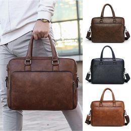 Briefcases Briefcase for Man Leather Tote Handbag 14 Inch Laptop Computer Shoulder Cross Office Business Messenger Crossbody Side Bag Male 231215