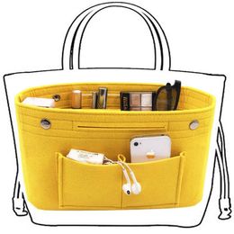 Obag Felt Cloth Inner Bag Women Fashion Handbag Multi-pockets Cosmetic Storage Organiser Bags Luggage Bags Accessories307z