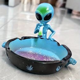 1pc, Ashtray, Exquisite Alien Creative Ashtray, Alien Personalised Ashtray, Alien Style Resin Ashtray, Portable Resin Starry Sky Ash Tray, Desktop Adornment For Home