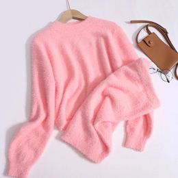 Work Dresses Autumn Knitted Skirts Two-piece Set Women O-neck Long-sleeved Sweater Short Skirt Suit Casual Fashion Slim Soft Pullover Top