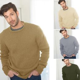 Mens Sweaters AutumnWinter Product European and American Knitted Shirts Round Neck Lace 231214