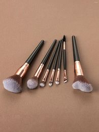 Makeup Brushes Brush Set 7 Pcs Big Black Blush Multi-function Loose Powder Eyeshadow Kit With Bag