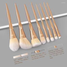 Makeup Brushes 8 Rose Gold Finger Handle Professional Brush Set High Appearance Level Bristles Soft And Skin Friendly