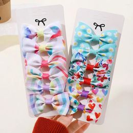 Hair Accessories 6pcs/set Grosgrain Ribbon Printed Bows With Clip For Cute Baby Girls Clips Kids Hairpins Barrettes