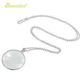 Diomedes Newest DIOMEDES New 6x Magnifier Pendant Necklace Magnify Glass Reeding Decorativ Monocle Necklace Sexy Chain228W