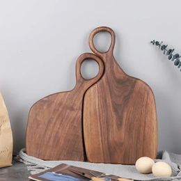 Chopping Blocks Black Walnut Solid Boards Wood Tray Pizza Board Cutting Kitchen Baking Utensils Bread Fruit Sticky 231215