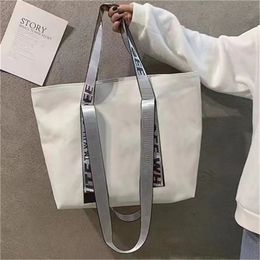 Shopping Bag Canvas Tote Causal Ladies Shoulder Shopper Female Thick Cloth Eco Handbag Student Books Messenger 231215