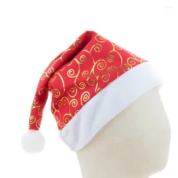 Berets Christmas Hat Print Velvet Cloth Stamping Stars Snowflakes Auspicious Clouds Holiday Decoration Wearing