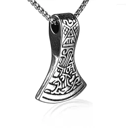 Pendant Necklaces Viking Battle Axe Titanium Steel Stainless Men's Necklace