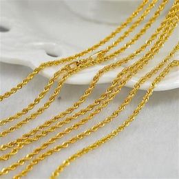 Authentic 18K Yellow Gold Necklace Men&Women Rope Chain Necklace 2-3g208u