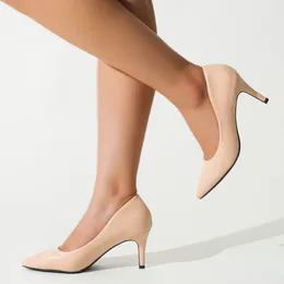 Dress Shoes Pointed Toe Fashion Ladies Heeled Pumps Classic Women's High Heels Nude Party Office Female