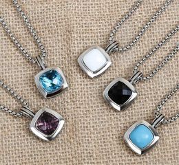 Pendant Necklaces 14mm Sparkling Cubic Zirconia With Openable Buckle Stylish Chic White Gold Plated Brass Personalized Necklace For Women