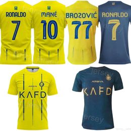 2023 2024 Al Nassr Soccer Jerseys Club Team 7 RONALDO 94 TALISCA 29 GHAREEB 23 AHMED 2 AL-GHANNAM 16 MARAN 14 AL-NAJI 4 AL-FATIL 10 MANE Football Shirt Kits Men Custom Name