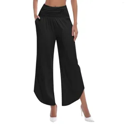 Women's Pants Wide Leg Yoga High Waisted Summer Autumn Loose Casual With Pockets Woman Clothes Sweatpants