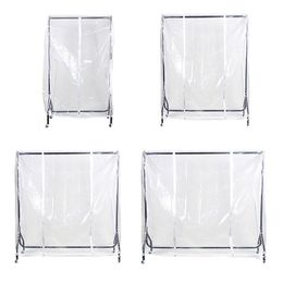 Clear Waterproof Dustproof Zip Clothes Rail Cover Clothing Rack Cover Protector Bag Hanging Garment Suit Coat Storage Display T200237F