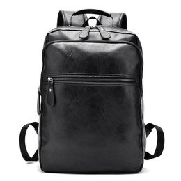 Backpack 2021 Fashion Men's Bag Male Top Leather Laptop Computer Bags High School Student College Students263y