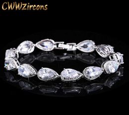 Fashion Womens Accessories Luxury Cubic Zirconia Water Drop CZ Stone Bracelet for Bridal Wedding Jewellery CB135 2107146340791