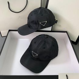 Ball Caps Luxury Designer Casquette Cap Solid Color Hat Metal Triangle Logo Drop Delivery Fashion Accessories Hats Scarves Gloves Dh5Z1