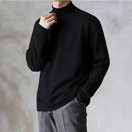 Men's Sweaters Yasuk Spring Autumn Winter Solid Casual Plush Turtleneck Men's Loose Bottom Double Faced Velvet Sweater Simple Warm BigSize 231214