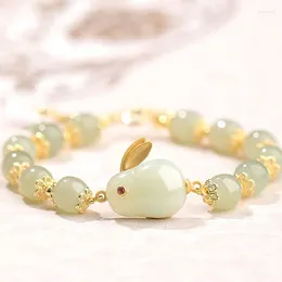 Bangle Natural Stone Jade Vintage Ethnic Style Bracelet