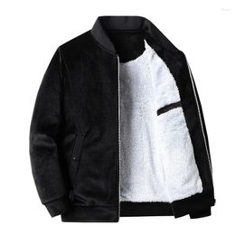 Men's Jackets 2023 Men Thick Velvet Wind Breaker Fleece Jacket Mens Autumn Winter Overcoats Fashion Casual Coats Male Clothing