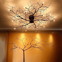 Modern Branch Chandelier Globe Creative Black Metal Twig Ceiling Lamp Office Living Room Light G4 LED Dia100cm MYY255q