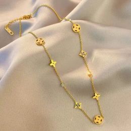 Newest Necklaces 18K Plated Gold for Women 4/four Leaf Clover Pendant Necklace Chains Jewellery Women Wedding Chirstmas Gift no box