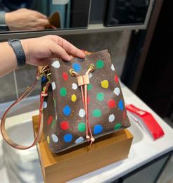 Designer bags Good quality luxurys Women Handbags Square bag Genuine Leather handbags Drawstring Bag Multicolor Dots Jacquard Bicolor Designer Bucket Bags