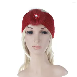 Headwrap Women Knitting Crochet Headband Winter Warm Diamonds Hairband With Pompom Headbands For Ladies Hair Accessories