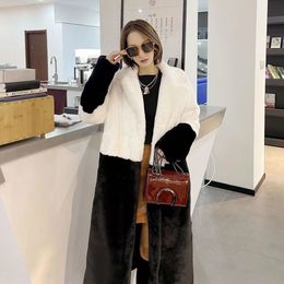 Designer's new plush winter jacket, women's long lapel jacket, fluffy and luxurious leather jacket, Ketedi women's fake natural fur jacket, women's