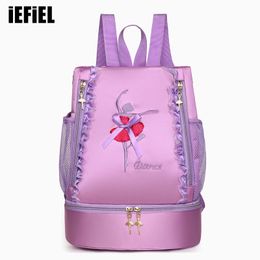 Backpacks Lace edge letter printed childrens dance bag Latin ballet sports dance bag Backpack storage for ballet dancers bag 231214