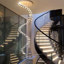 Duplex building long Pendant Lamps chandelier led rotary stairwell Nordic bar lamp Villa el creative personality LLFA216a