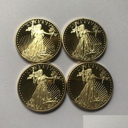 Arts And Crafts 4 Pcs Non Magnetic Dom Eagle 2011 2012 Badge Gold Plated 32 6 Mm American Statue Drop Acceptable Coins Delivery Home G Dhp0J