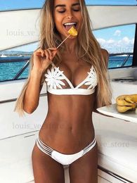 Women's Swimwear Sexy 3D Floral White Bikini 2023 Women Bikinis Female Brazilian Swimwear Two pieces Swimsuit Bikini Set Bathing Suit Swim Lady T231215