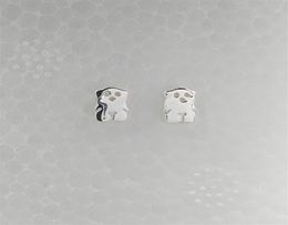 Bear Jewelry 925 Sterling Silver earrings Silver Sweet Dolls Earrings Fits European Jewelry Style Gift 214833500244o2310308
