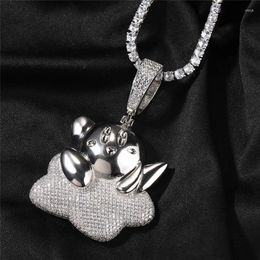 Pendant Necklaces Bling Cartoon Hip Hop Necklace With Chain Fashion CZ Stone For Man Women