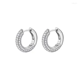 Hoop Earrings 0.8CT Moissanite For Women 925 Sterling Silver 2023 Trend Elegant 18K White Gold Plated Jewellery Men's Earring
